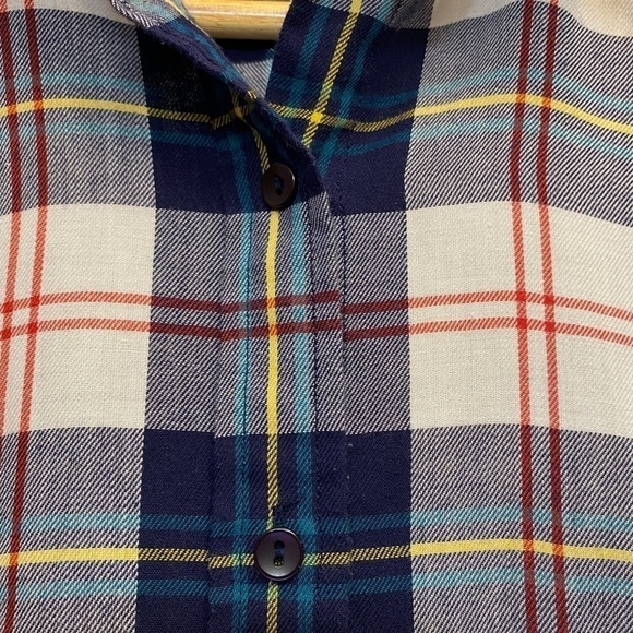 𝅺VINTAGE St. Michael Poly Cotton blend plaid shirt, size 12 - Picture 4 of 8